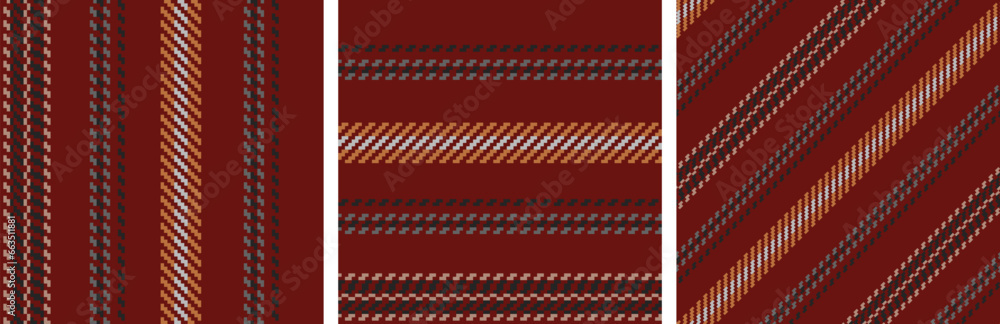 Seamless pattern abstract stripe set.