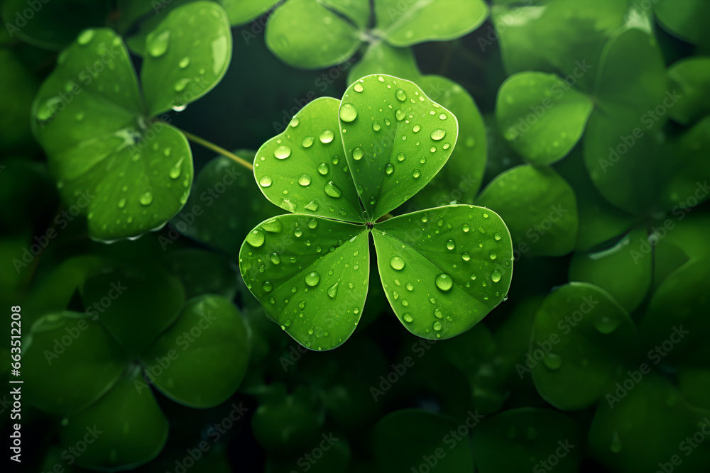 A Field of Lucky Four Leaf Clover and Shamrock St. Patricks Day Ireland A Field of Lucky Four Leaf Clover and Shamrock St. Patricks Day Ireland