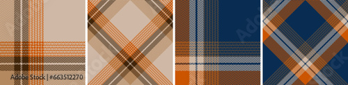 Plaid seamless vector pattern set.