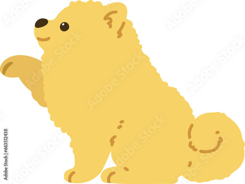 Illustration of Pomeranian shaking hands