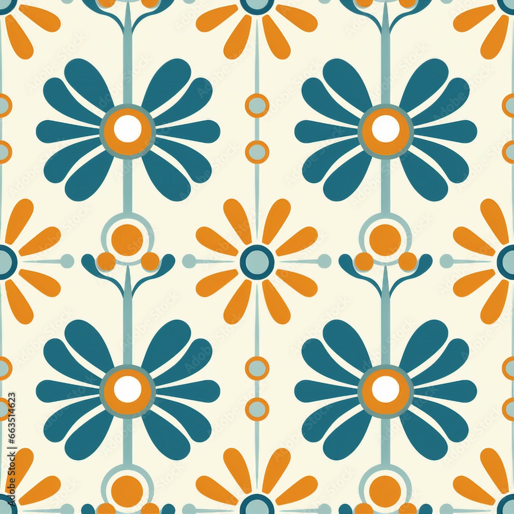 1960s Mod Daisy Chains Pattern
