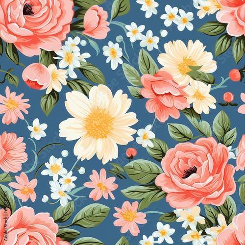 1940s Garden Party Florals Pattern