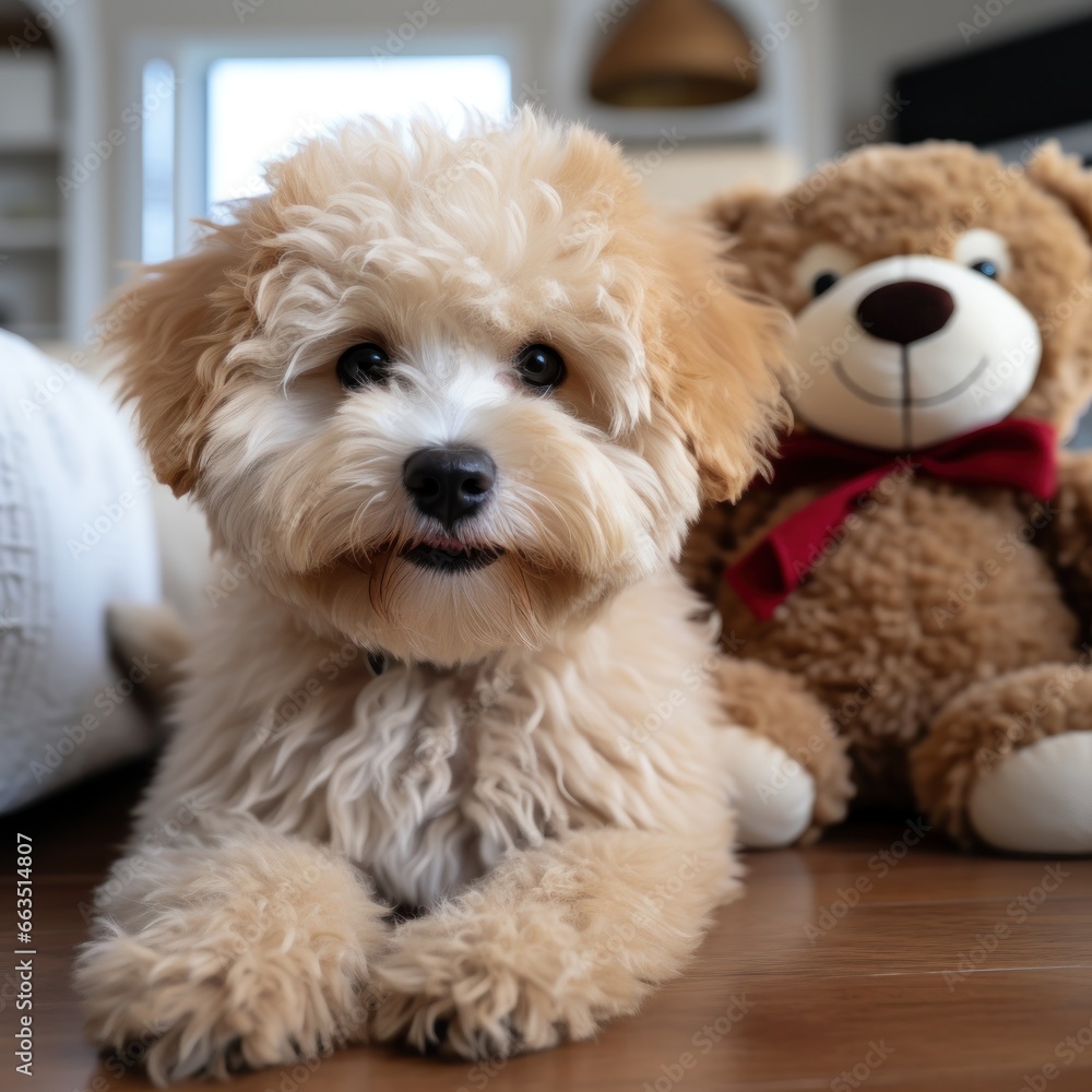 Bichon Frise with a fluffy teddy bear cut, ready for cuddles Bichon Frise with a fluffy teddy bear cut, ready for cuddles