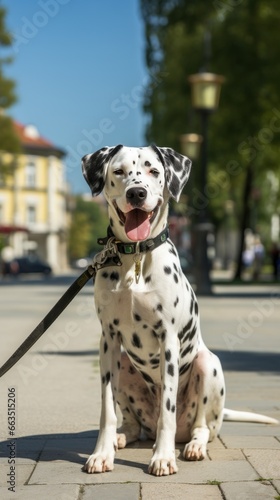 Dalmatian with a unique and creative spotted cut outdoor