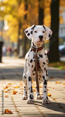Dalmatian with a unique and creative spotted cut outdoor © olegganko