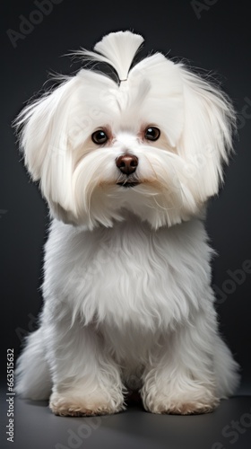 Maltese with a glamorous and voluminous show cut
