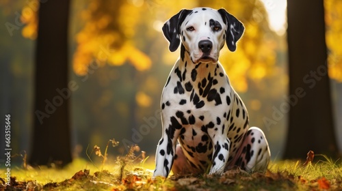 Dalmatian with a unique and creative spotted cut outdoor