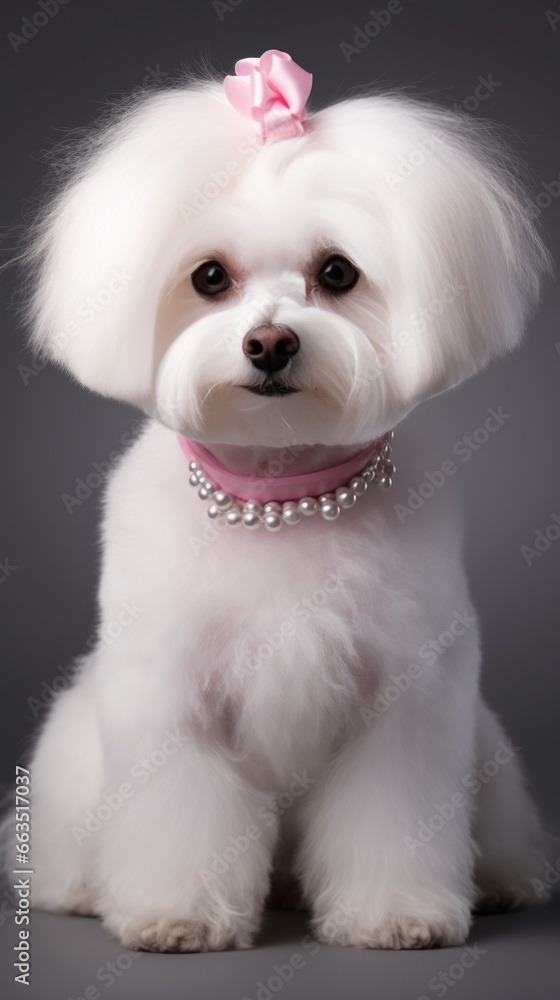 Maltese with a glamorous and voluminous show cut Maltese with a glamorous and voluminous show cut