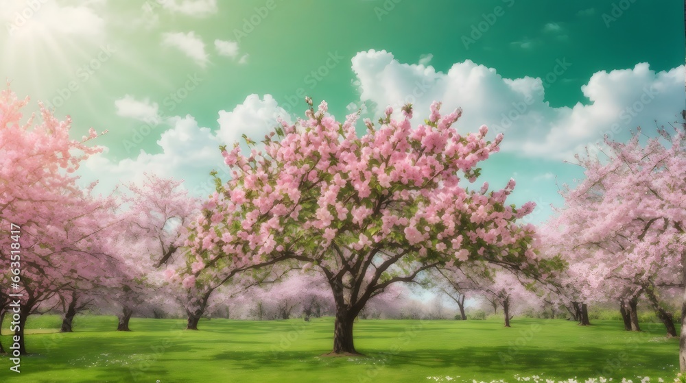 Realistic Spring Background Middle Of Trees On Botanical Garden Cherry Blossom Spring Flower Background Flower Illustration Blossom Flower Background AI Generative Realistic Spring Background Middle Of Trees On Botanical Garden Cherry Blossom Spring Flower Background Flower Illustration Blossom Flower Background AI Generative