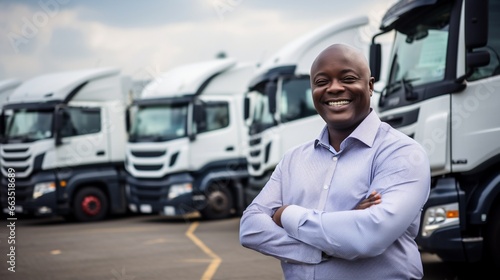 Confident African Truck Driver Delivering Cargo
