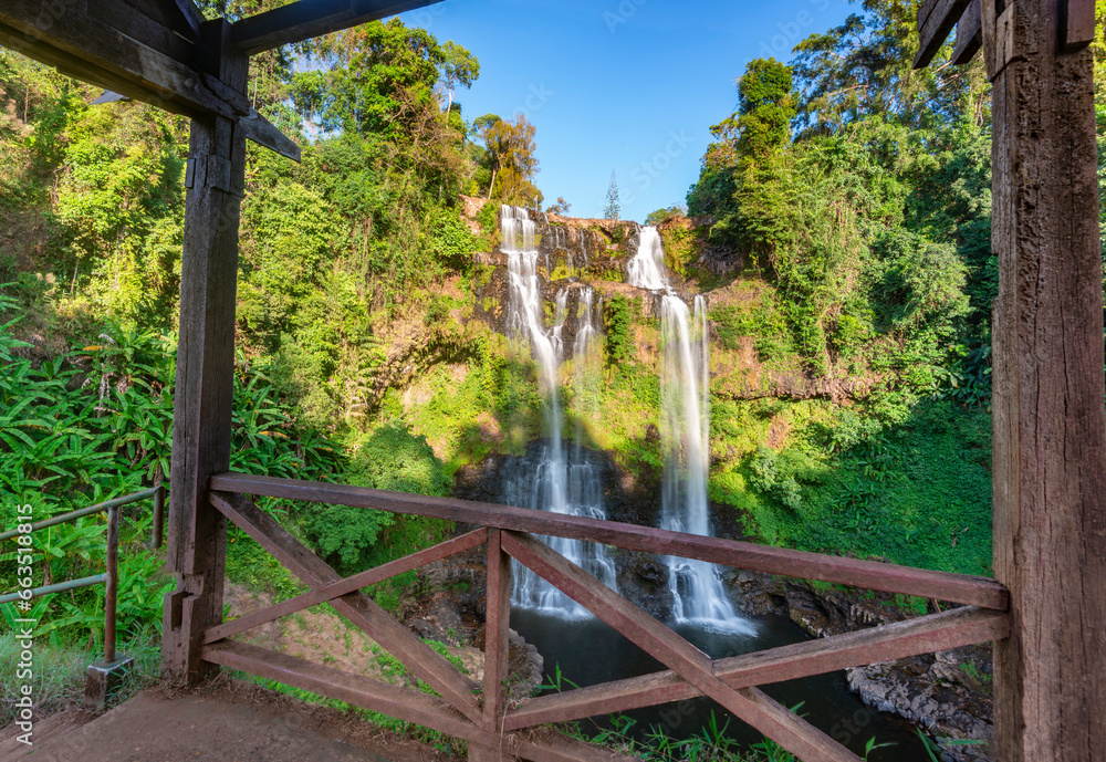 Tad Yuang waterfall,an iconic beauty spot,Champasak Province, Laos,Southeast Asia. Tad Yuang waterfall,an iconic beauty spot,Champasak Province, Laos,Southeast Asia.