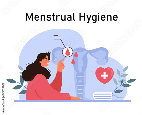 Female menstrual cycle. Hygiene products for menstruation. Intimate