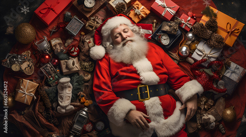 merry christmas, santa claus on a pile of presents ready to be gifted, xmas walpaper, santa with many gifts