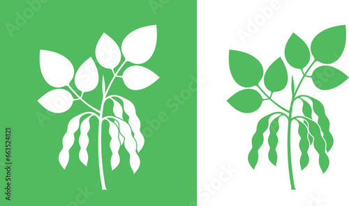 Soybean logo. Isolated soybean on white background