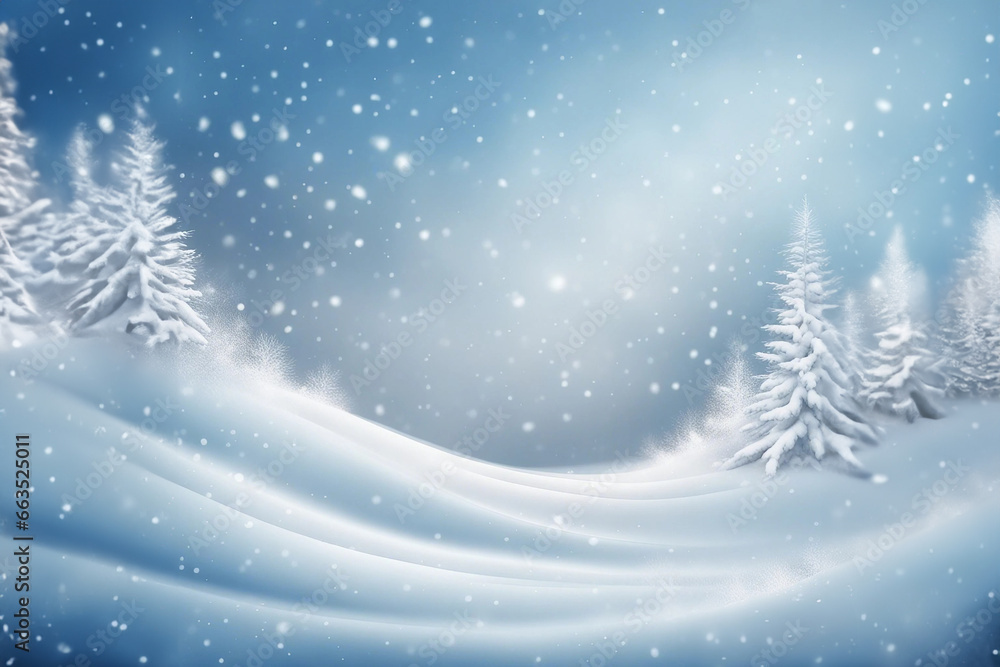 Winter background. Snowy forest. Copy space Winter background. Snowy forest. Copy space