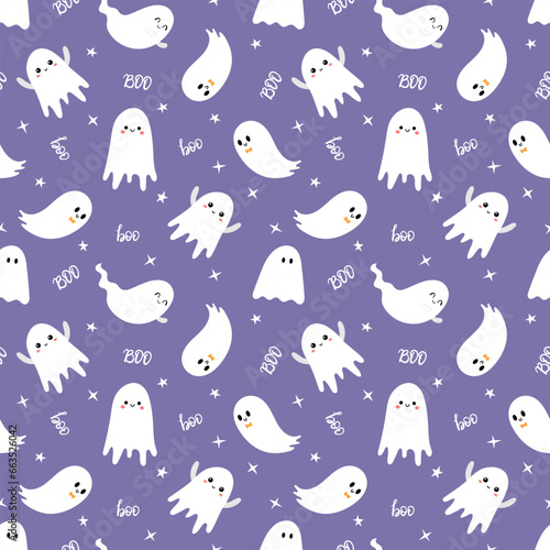 Halloween seamless pattern. Cartoon childish style