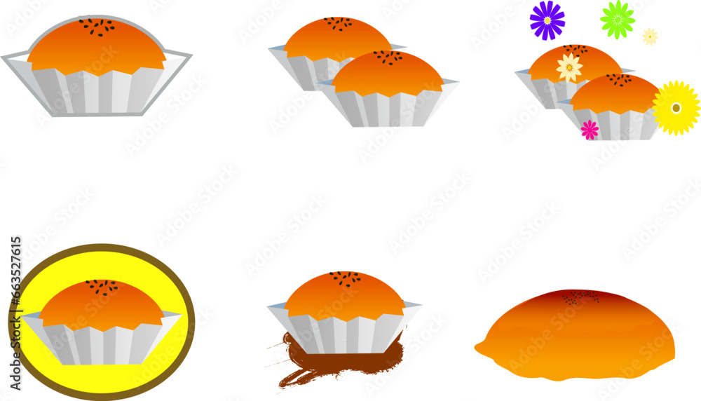 スイートポテトのイラストセット スイートポテトのイラストセット
