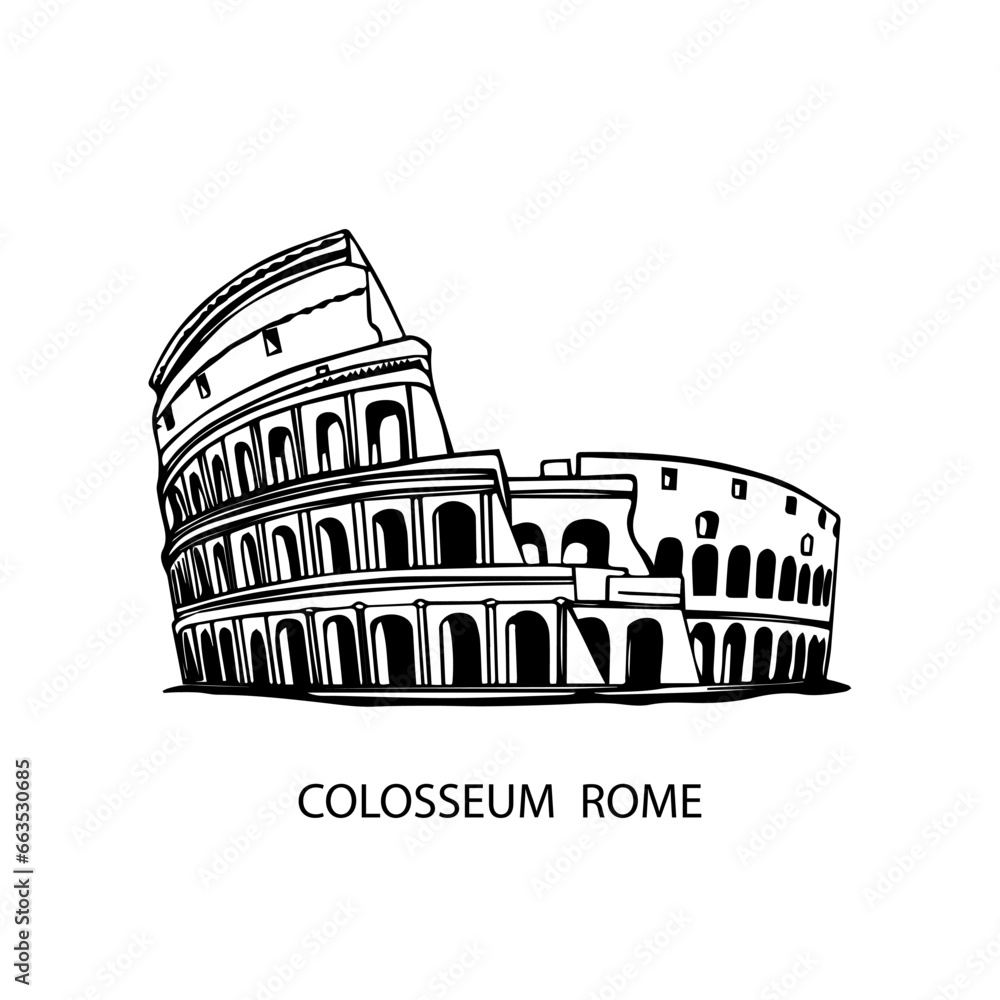 colosseum rome icon vector design