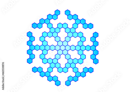 blauer schneekristall auf transparentem hintergrund, abstraktes modernes winterliches design