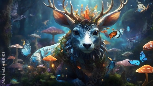 An Enchanting Artwork That Brings To Life A World Of Imaginative Fantasy Creatures Where Magical Beings And Mythical Animals Roam AI Generative