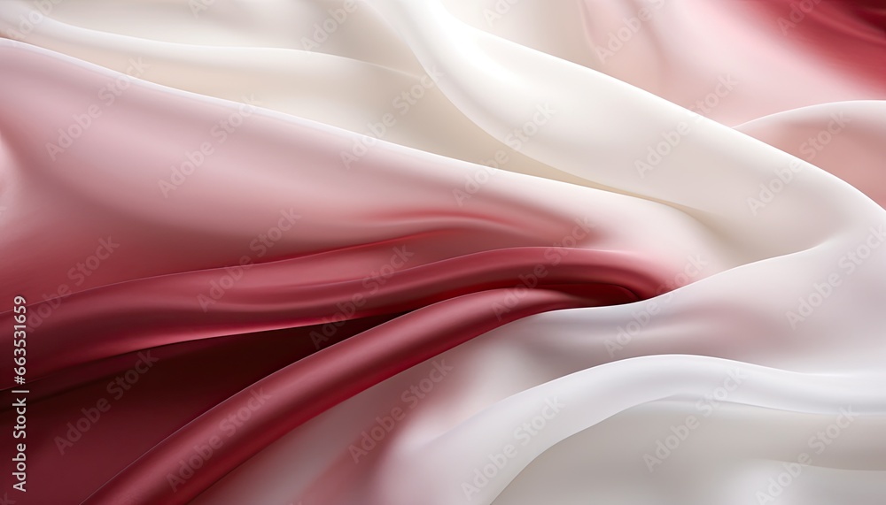 Obraz premium Abstract bordeaux and white satin fabric texture