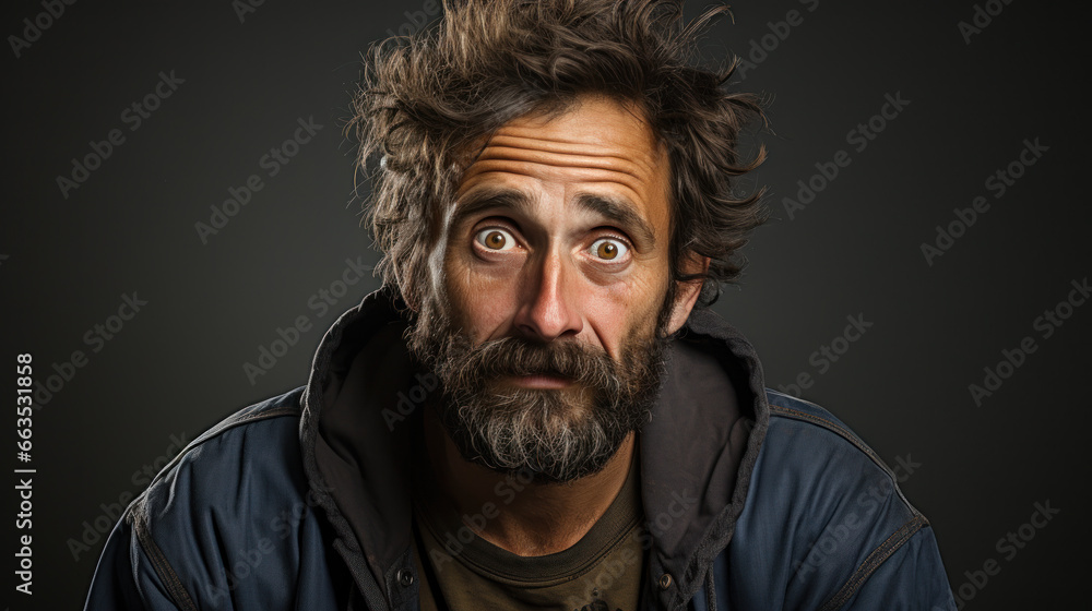 Fototapeta premium Exhausted Resolve: A Portrait of Fatigue. Generative AI