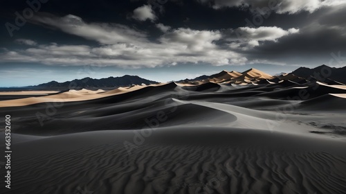 Black Sand Dunes Black Texture Black Sand Dunes Landscape Background Dune Background Desert Wallpaper AI Generative