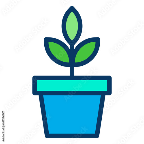 Lineal color Pot Plant icon