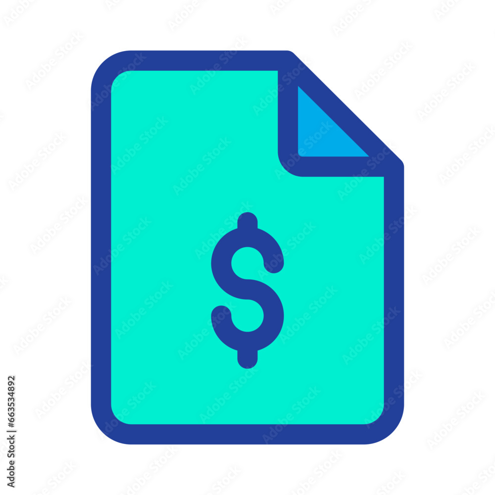 Lineal color Dollar document icon Lineal color Dollar document icon