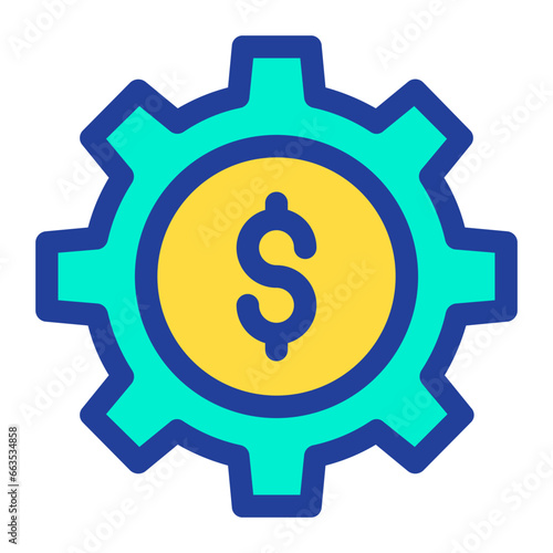 Lineal color Dollar Cog icon