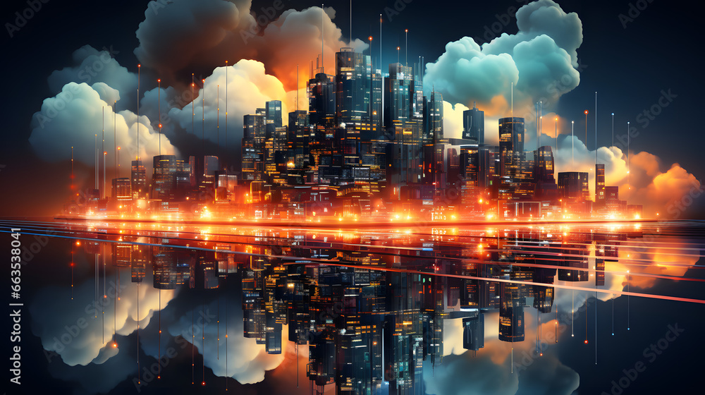 Digital technology backdrop: Cloud computing, Business Intelligence, global network, data analysis, computer programming, software development, and internet technology Digital technology backdrop: Cloud computing, Business Intelligence, global network, data analysis, computer programming, software development, and internet technology