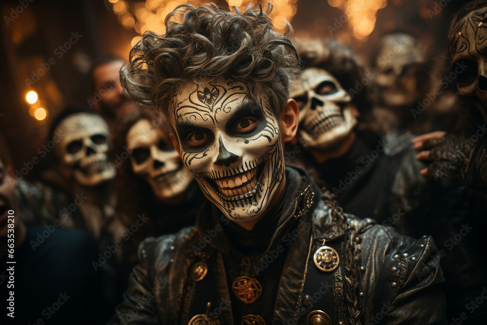 Generative AI concept picture of fantasy person celebrating halloween event parade