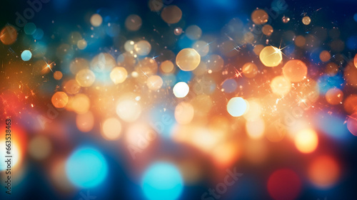 christmas lights and bokeh abstract blurred background, holiday holiday concept