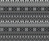 Ethnic Hawaiian tattoo pattern in black and white color.