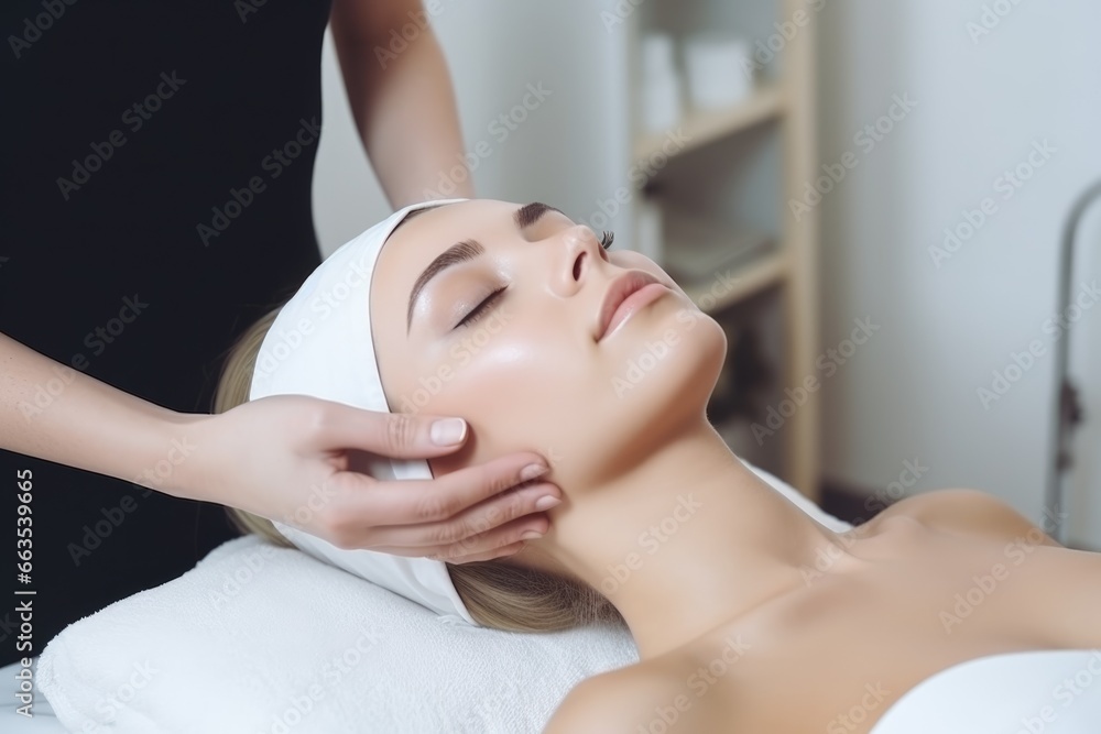 facial massage for beautiful girl