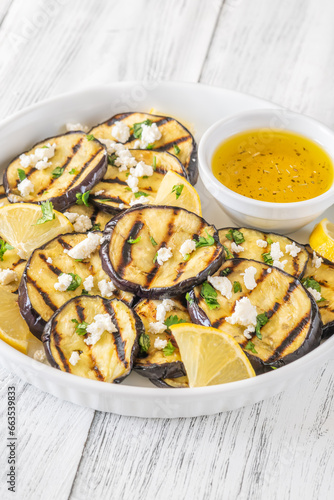 Grilled eggplant with vinaigrette