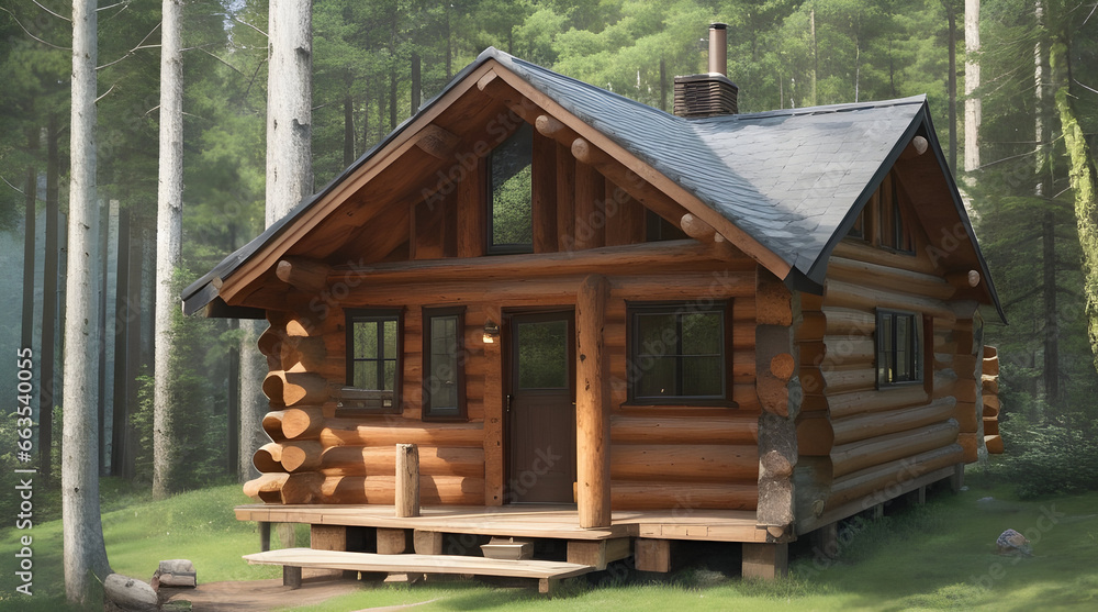 wooden house in the forest wooden house in the forest