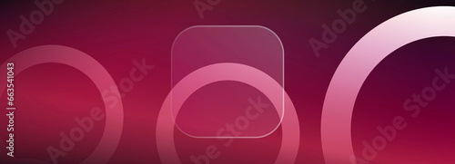 Viva magenta circle background. Magenta or maroon and glassmorphism style. Mock up composition with empty space. Great for wallpapers, banners, templates, luxury invitations, voucher background.