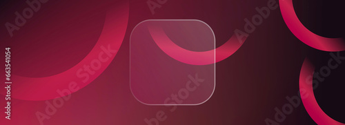Viva magenta circle background. Magenta or maroon and glassmorphism style. Mock up composition with empty space. Great for wallpapers, banners, templates, luxury invitations, voucher background.