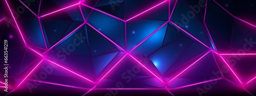 Neon Mesh Texture Web Background Banner, Futuristic Glow for Dynamic Web Design and Trendy Wallpaper