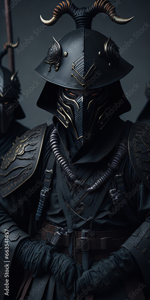 Naklejka premium Dark chinese warrior 