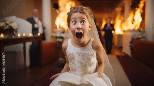 bride surprised by a special wedding guest's arrival generative ai