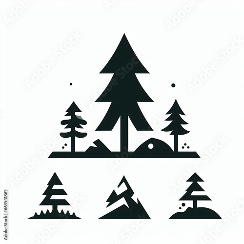 Set of Christmas Trees
