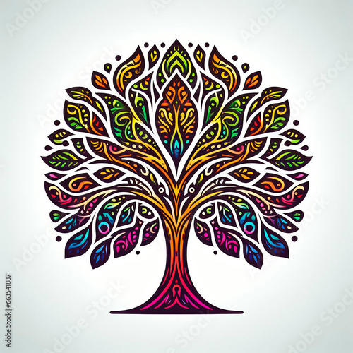 Floral Tree Colorful 