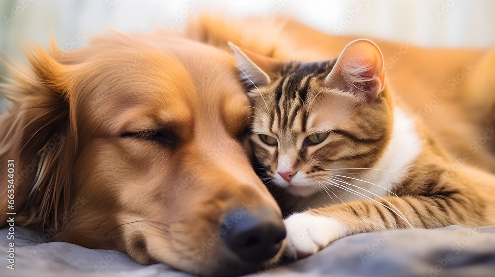 Adorable Dog and Cat Snuggling Together - Perfect Display of Unlikely Animal Friendships Adorable Dog and Cat Snuggling Together - Perfect Display of Unlikely Animal Friendships