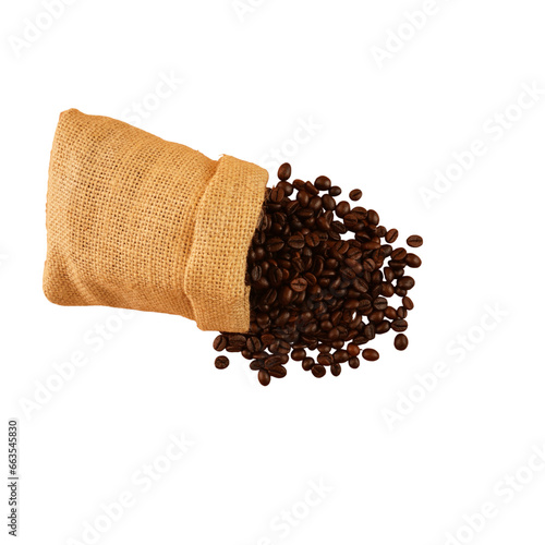 Coffee Beans in Burlap Sack