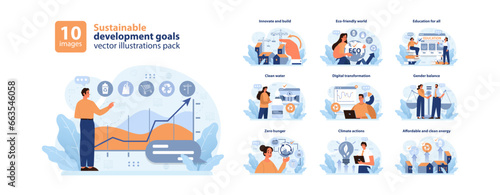SDG or sustainable development goals set. Global target for better