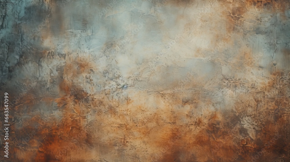 Old rusty wall background, aged weathered metal texture, ai generated - obrazy, fototapety, plakaty 