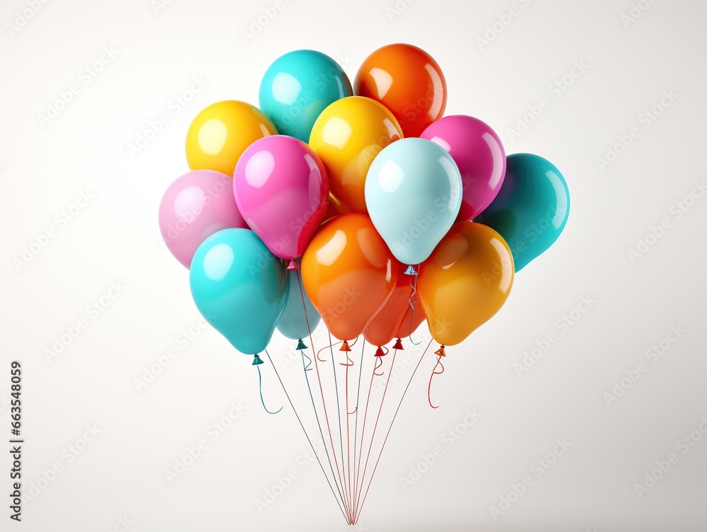 Colorful balloons isolated on white background, Generative AI Colorful balloons isolated on white background, Generative AI