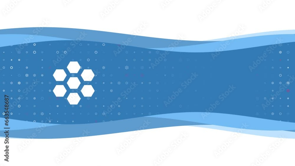 Animation of blue banner waves movement with white hive symbol on the ...